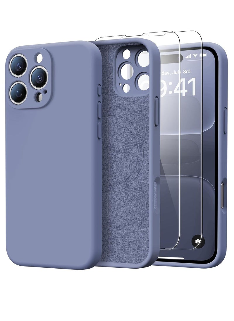 Raxoom iPhone 16 Pro Max Case with 2 Screen Protectors - MagSafe Compatible, Upgraded Camera Protection, Liquid Silicone Protective Case (6.9”) - Ash Grey - Image 1