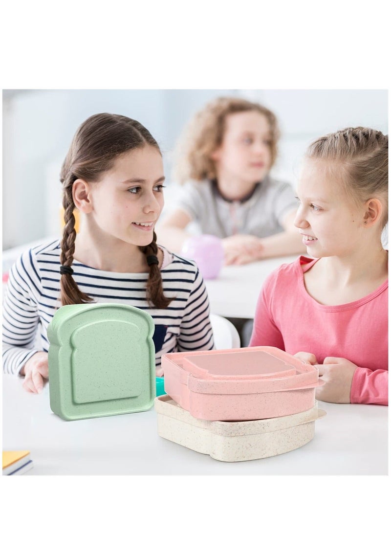 Generic - 4Pcs Sandwich Containers, Portable Sandwich Box for Lunch Boxes, Reusable Sandwich Container for Kids, Microwave/Freezer/Dishwasher Safe - Image 1
