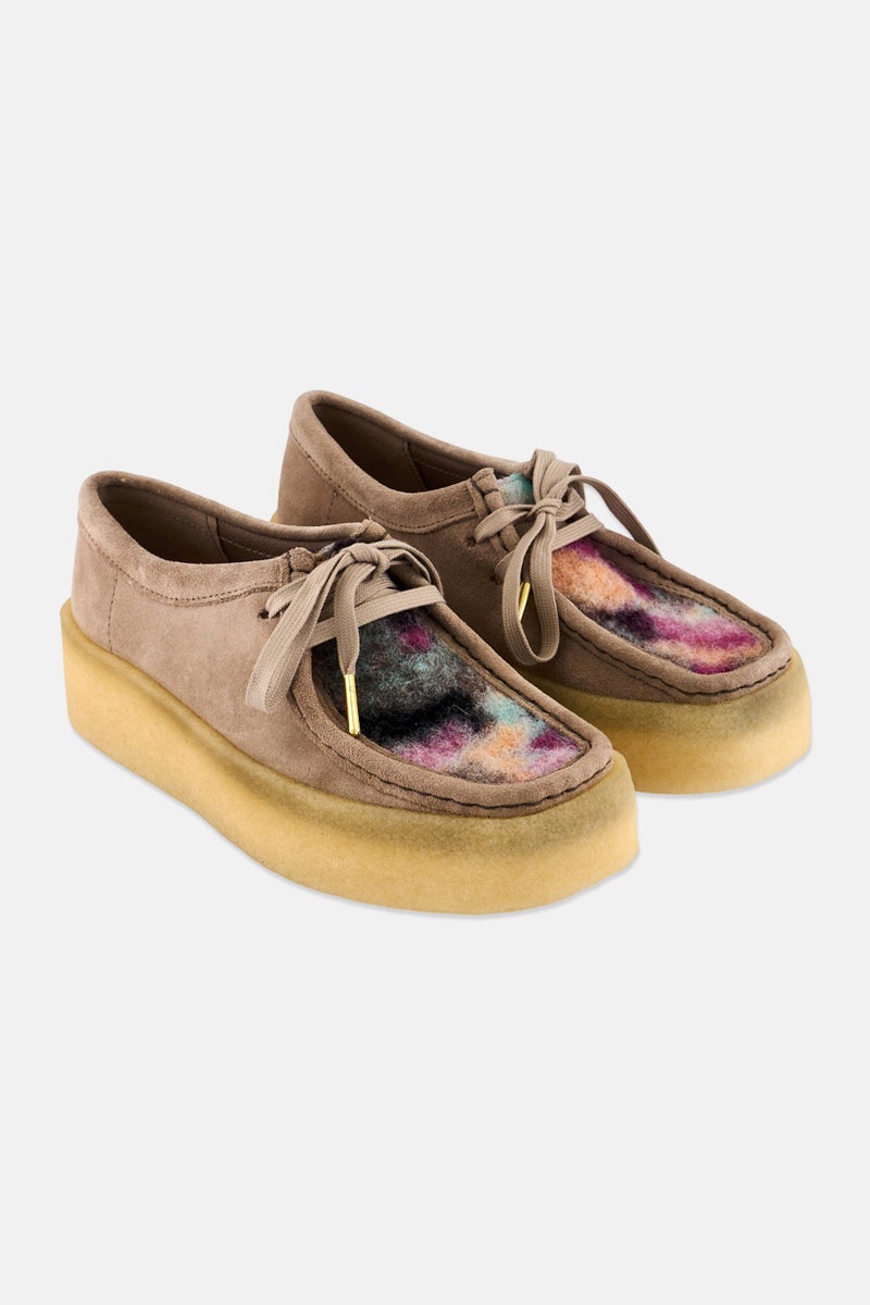 clarks Women Standard Fit Wallabee Cup Casual Shoes, Grey Combo - Image 1