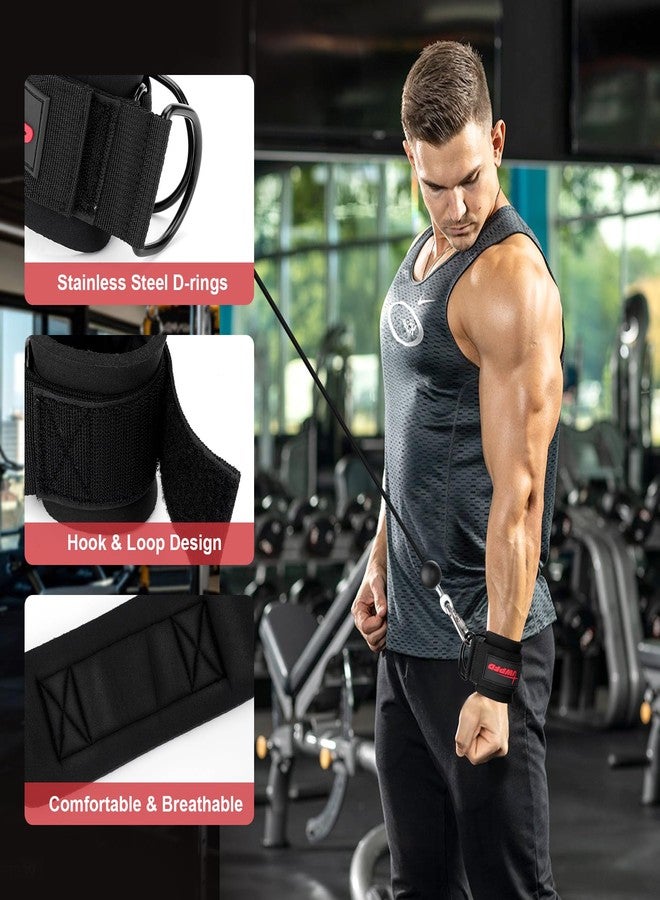 JWPFD Wrist Straps for Cable Machines Wrist Cuffs for Men Woman Neoprene Padded Straps for Gym Strength Training Equipment (Black, M) - Image 4