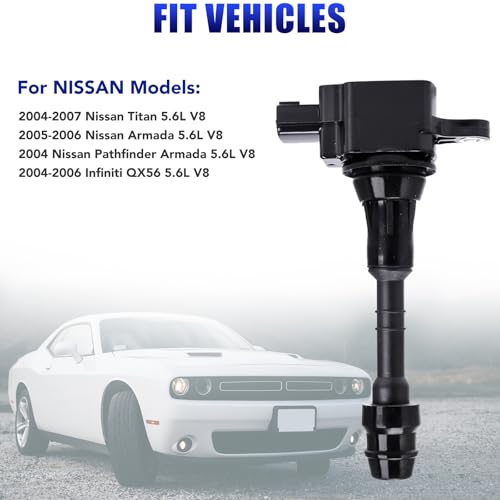 LCWRGS مجموعة من 8 حزم لفائف الإشعال وشمعات الإشعال تناسب 2004 2005 2006 2007 نيسان تيتان أرمادا إنفينيتي QX56 5.6 V8 بديل# UF510 C1483 - Image 3