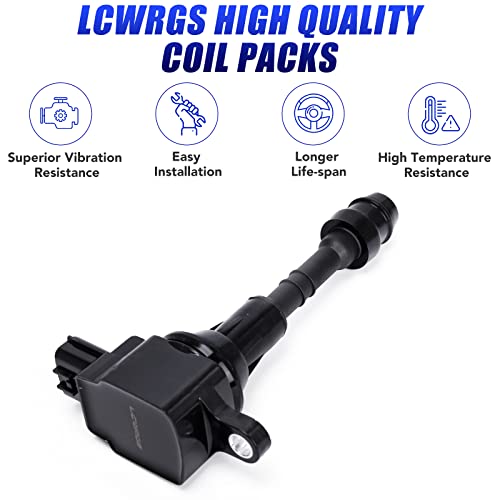 LCWRGS مجموعة من 8 حزم لفائف الإشعال وشمعات الإشعال تناسب 2004 2005 2006 2007 نيسان تيتان أرمادا إنفينيتي QX56 5.6 V8 بديل# UF510 C1483 - Image 2