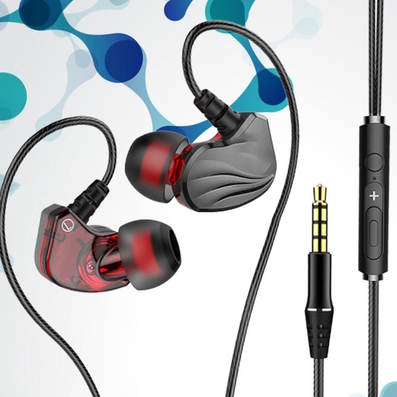 Wired In Ear Earphones with Subwoofer Bass Microphone for Phone Tablet 3 5mm Jack Grey Sport Headset Running Gaming - Image 5
