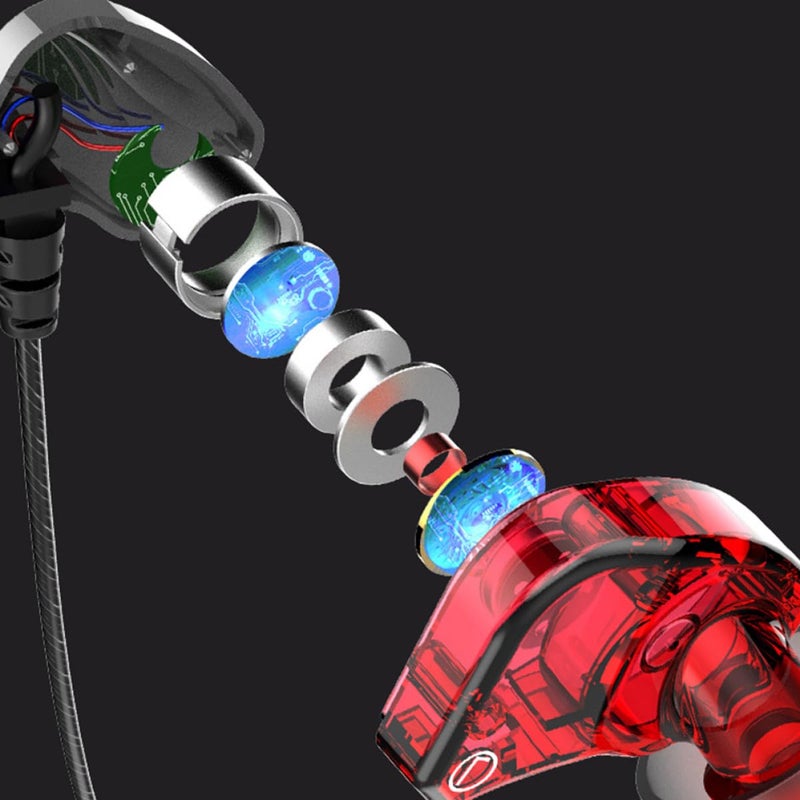 Wired In Ear Earphones with Subwoofer Bass Microphone for Phone Tablet 3 5mm Jack Grey Sport Headset Running Gaming - Image 4