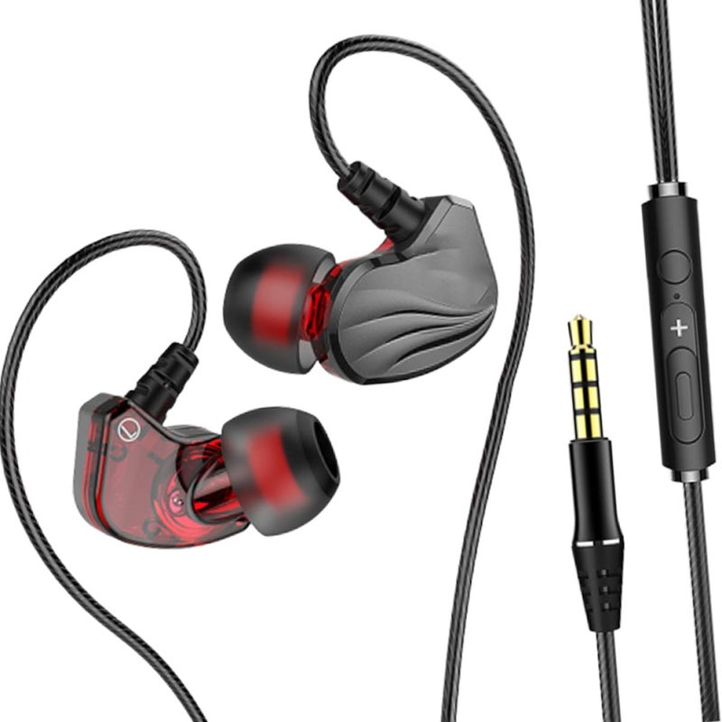 Wired In Ear Earphones with Subwoofer Bass Microphone for Phone Tablet 3 5mm Jack Grey Sport Headset Running Gaming - Image 2