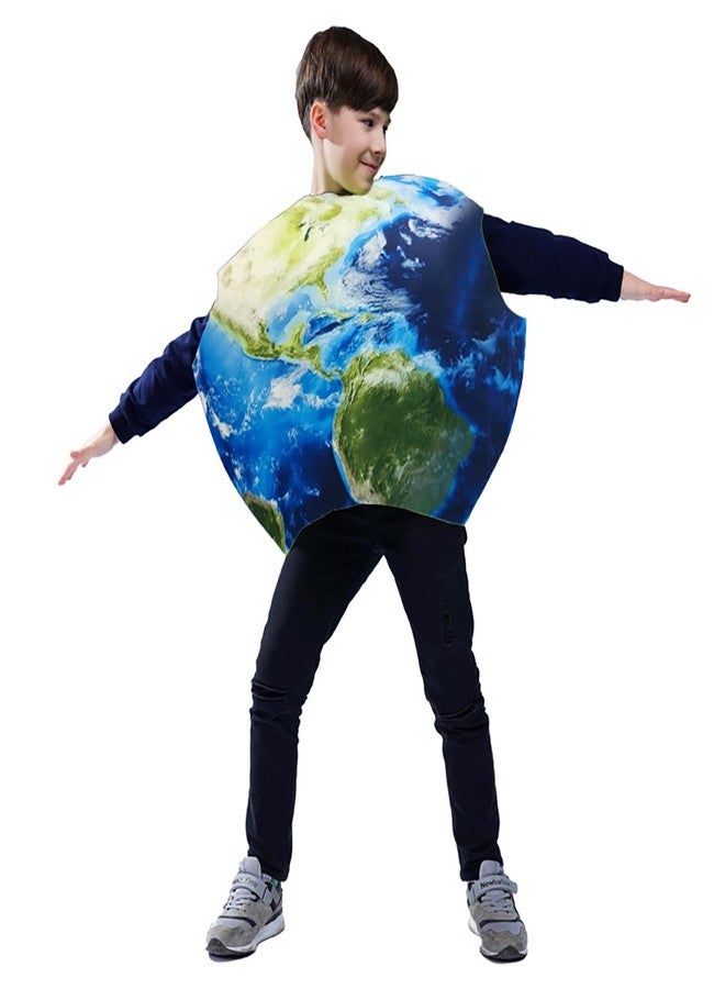 DSplay Earth Costume Kid Cosplay Fun Blue Earth Tunic Girls Boys Planet Costume Halloween Party (8-14 years old) - Image 5