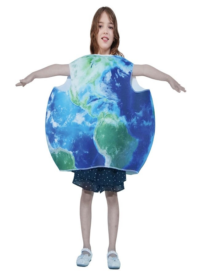 DSplay Earth Costume Kid Cosplay Fun Blue Earth Tunic Girls Boys Planet Costume Halloween Party (8-14 years old) - Image 2
