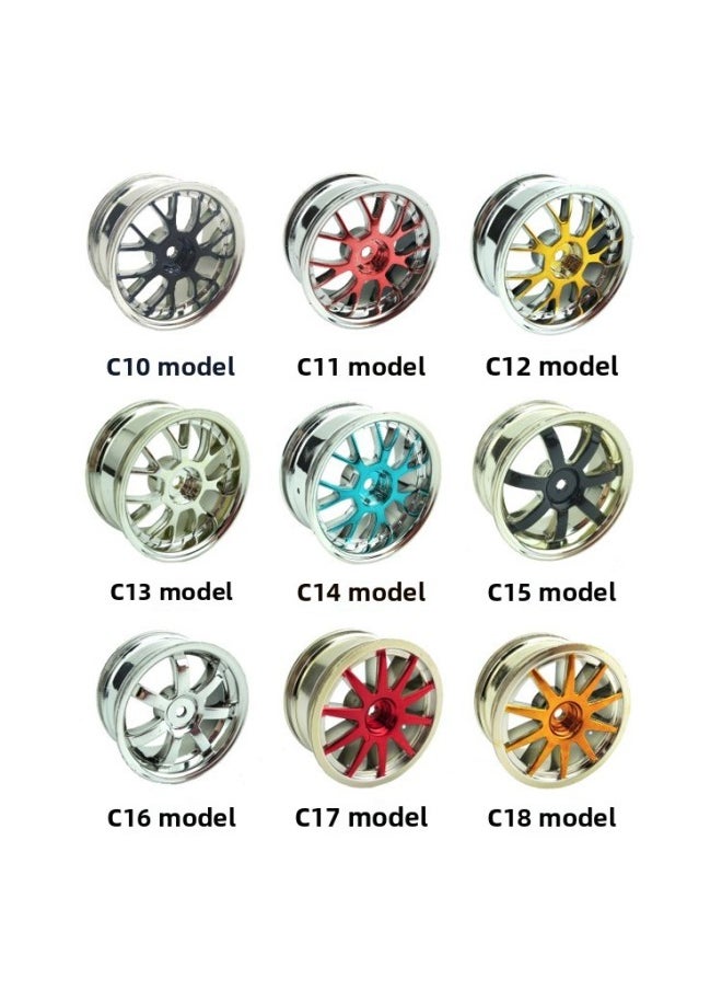 Generic - RC Model 1:10 Flat Running Tire HSP94123 Motorhome Road Racing Tire Super Soft Grip Strong Cherry Blossom D4D3-Color:Match C Wheel Hub, Note Style - Image 1