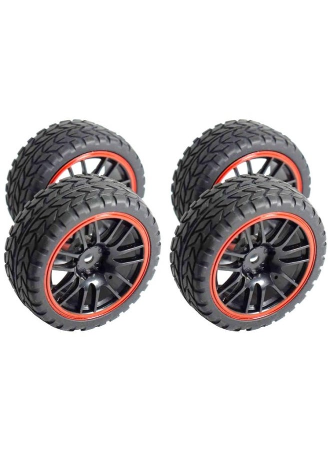 Generic - RC Model 1:10 Flat Running Tire HSP94123 Motorhome Road Racing Tire Super Soft Grip Strong Cherry Blossom D4D3-Color:Match C Wheel Hub, Note Style - Image 1