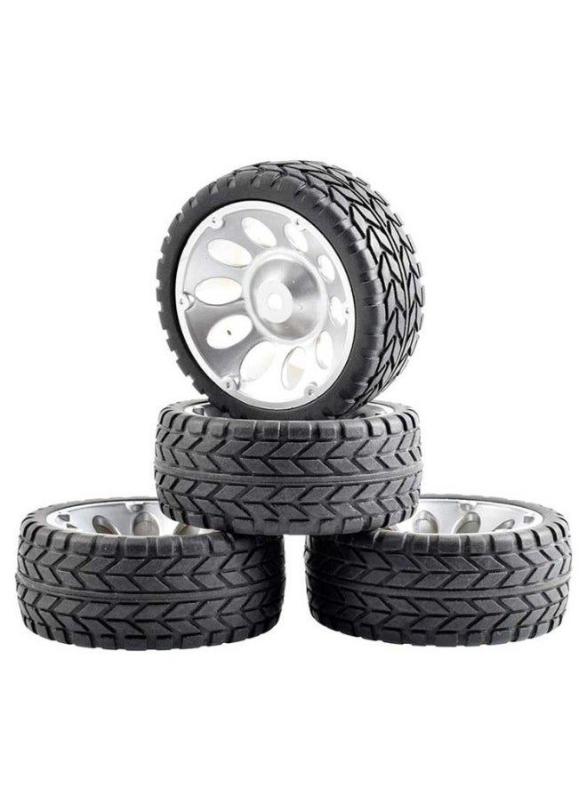 Generic - RC Model 1:10 Flat Running Tire HSP94123 Motorhome Road Racing Tire Super Soft Grip Strong Cherry Blossom D4D3-Color:Match C Wheel Hub, Note Style - Image 1
