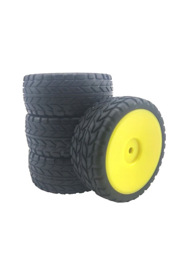 Generic - RC Model 1:10 Flat Running Tire HSP94123 Motorhome Road Racing Tire Super Soft Grip Strong Cherry Blossom D4D3-Color:Match C Wheel Hub, Note Style - Image 1