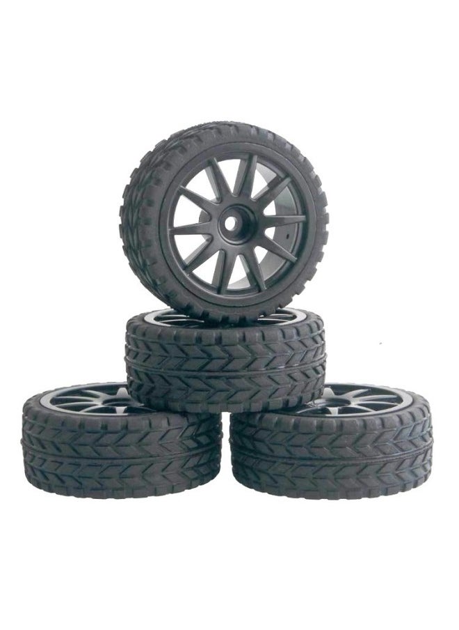 Generic - RC Model 1:10 Flat Running Tire HSP94123 Motorhome Road Racing Tire Super Soft Grip Strong Cherry Blossom D4D3-Color:Match C Wheel Hub, Note Style - Image 1