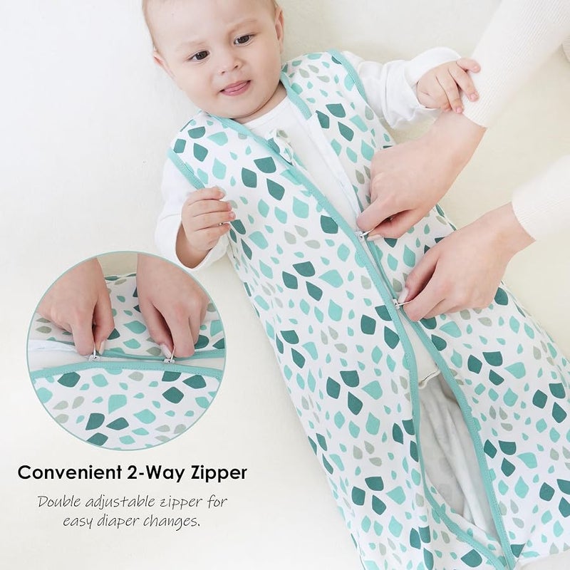Cute Castle Baby Sleep Sack 0-6 Months - Lightweight 100% Cotton 2-Way Zipper TOG 0.5 Infant Wearable Blanket, Newborn Essentials Toddler Sleep Clothes (3 Pack Green) - Image 5