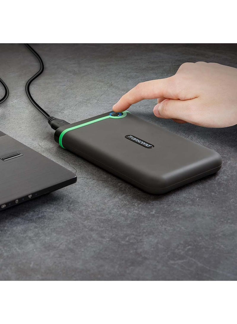 ترانسيند TS4TSJ25M3S 4 تيرابايت Storejet 25M3S واجهة USB 3.1 Gen 1 متينة مقاس 2.5 بوصة - Image 2