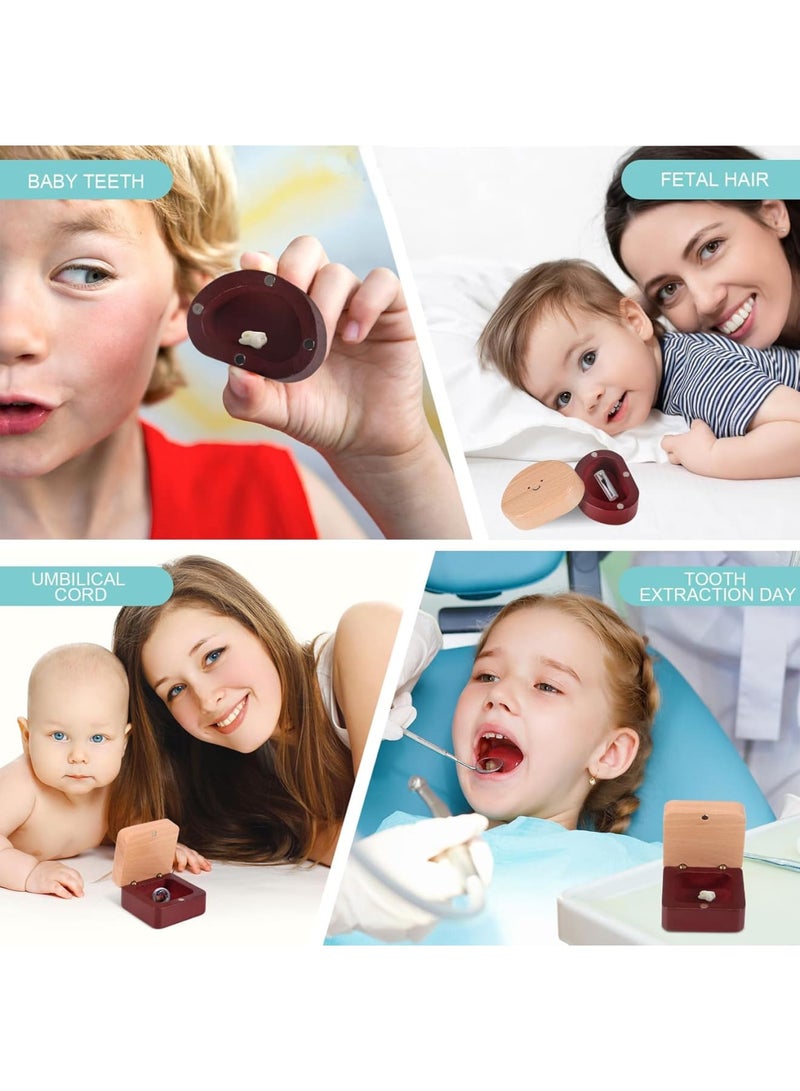 SOLARAE Carved Wooden Box, Kids Tooth Storage, Tooth Fairy Box for Boys and Girls Wooden Baby Teeth Fairy Holder, Stores Lost Teeth Shed Milk Teeth, Fetal Hair and Umbilical Cord for Baby and Kids - Image 4