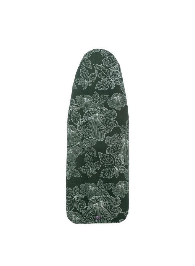 Five Simply Smart Floral Pattern 2-Layer Ironing Board Cover Dark Green and White 128-135 x 45-48 cm 186108 - Image 1
