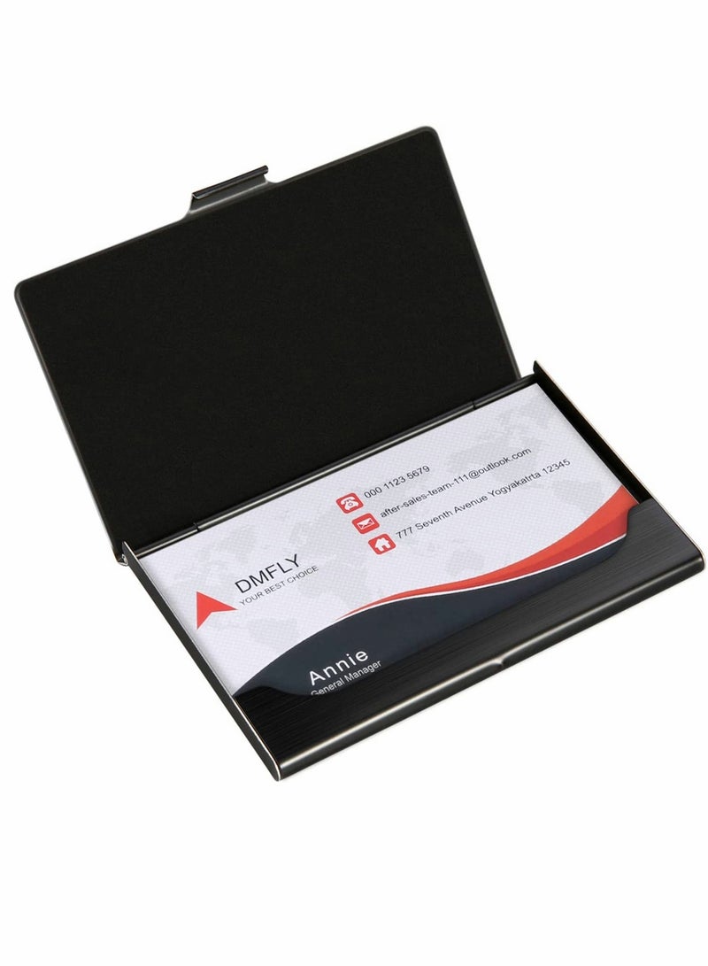 Excefore Business Card Case Business Card Holder for Men and Women Pocket Metal Card Case Fashion Professional Stainless Steel Card Holders Purse Name Card Holder Buckle Style Shut Best Gift for Family  - Image 3