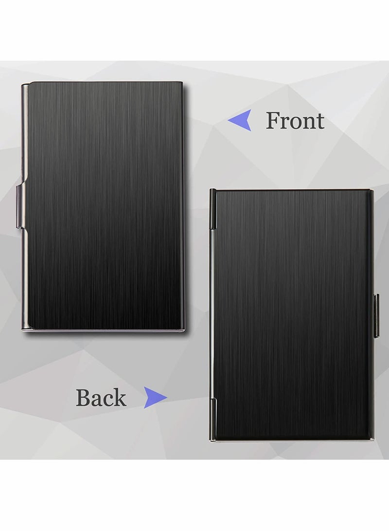 Excefore Business Card Case Business Card Holder for Men and Women Pocket Metal Card Case Fashion Professional Stainless Steel Card Holders Purse Name Card Holder Buckle Style Shut Best Gift for Family  - Image 5