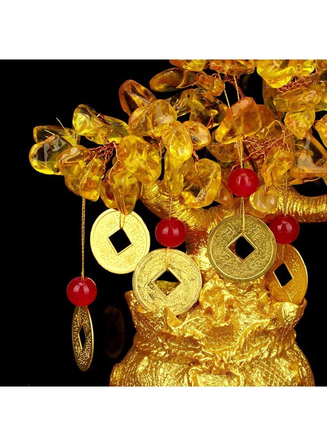 Chiorgone Citrine Crystal Money Tree – Feng Shui Wealth for Prosperity, Golden Money Bag Bonsai, Lucky Gemstone Tree for Home & Office - Image 5