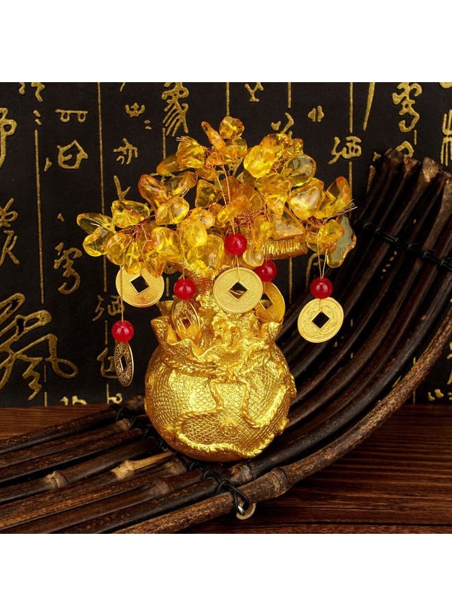 Chiorgone Citrine Crystal Money Tree – Feng Shui Wealth for Prosperity, Golden Money Bag Bonsai, Lucky Gemstone Tree for Home & Office - Image 4