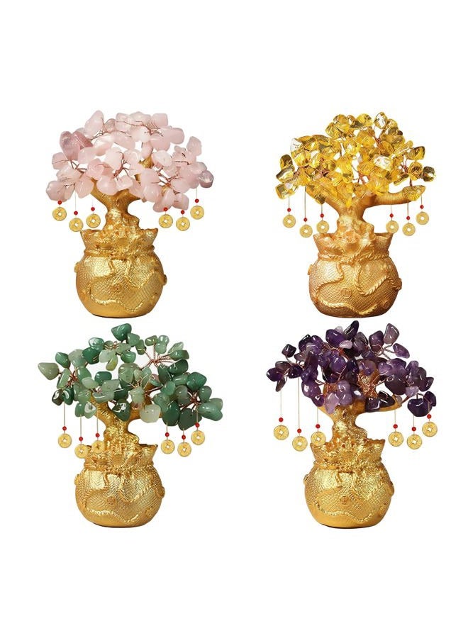 Chiorgone Citrine Crystal Money Tree – Feng Shui Wealth for Prosperity, Golden Money Bag Bonsai, Lucky Gemstone Tree for Home & Office - Image 3