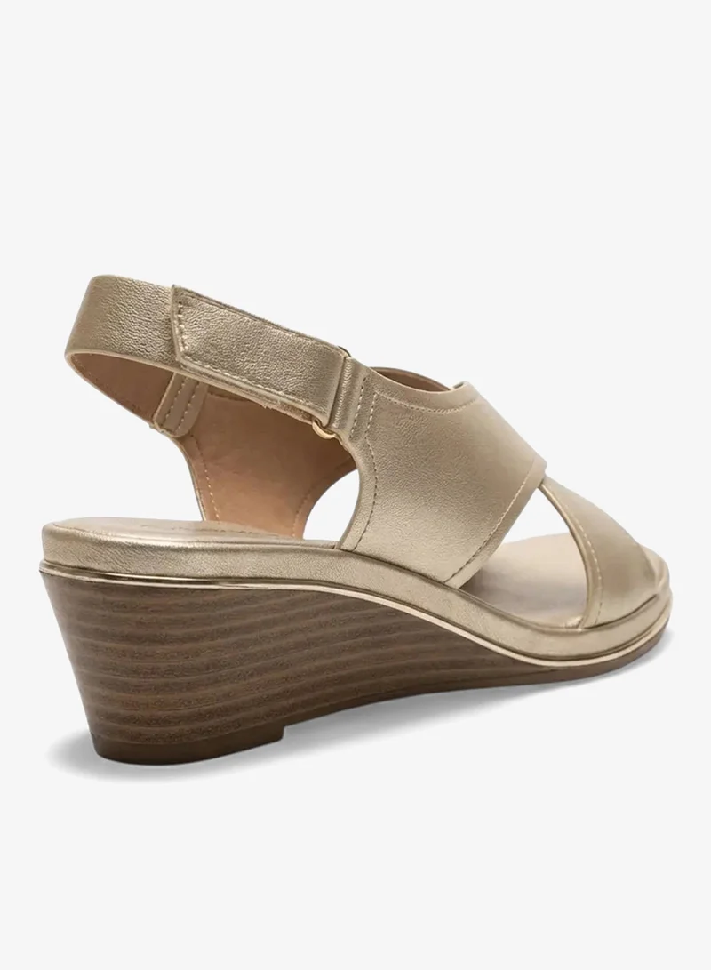 Geoomnii Gold Women’s Sandals with Back Strap – Comfortable, Stylish & Secure Fit for Women | Best Price UAE