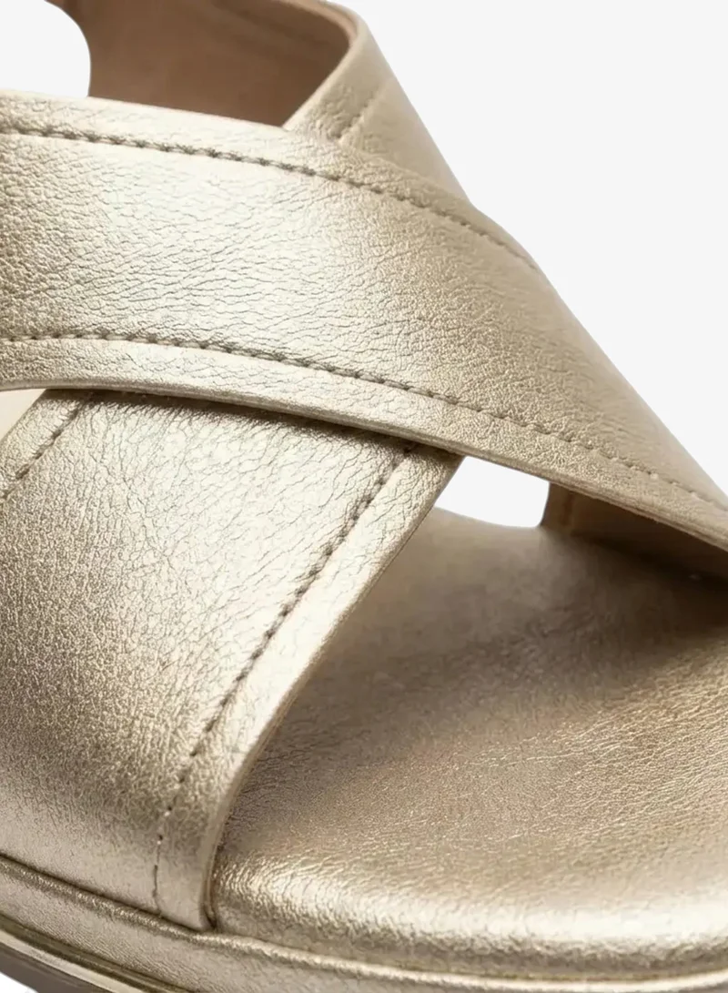 Geoomnii Gold Women’s Sandals with Back Strap – Comfortable, Stylish & Secure Fit for Women | Best Price UAE