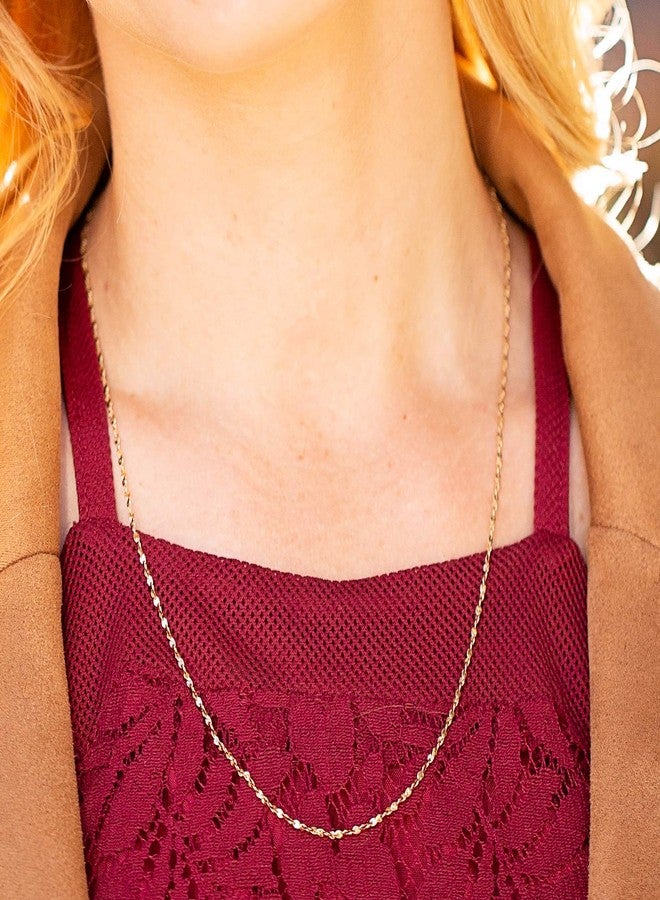 LIFETIME JEWELRY 1.2mm Twisted Nugget Chain Necklace 24k Real Gold Plated (20 inches) - Image 4