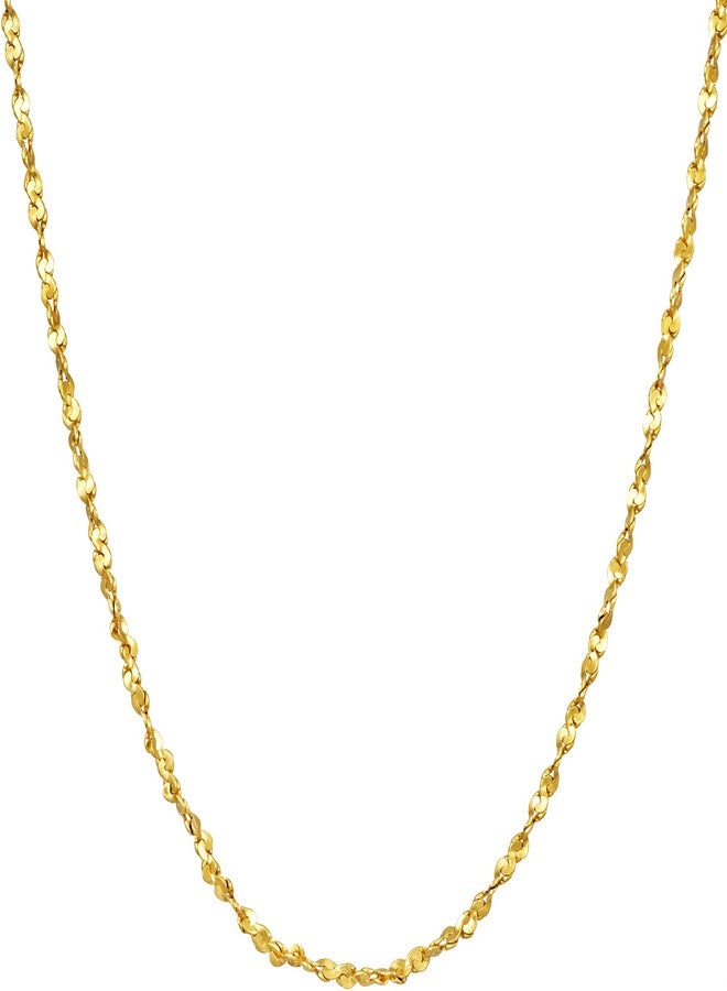 LIFETIME JEWELRY 1.2mm Twisted Nugget Chain Necklace 24k Real Gold Plated (20 inches) - Image 1