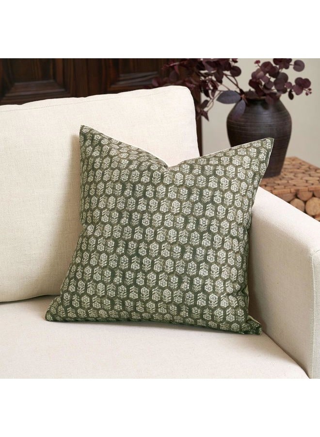 Amor Virisso 20x20 Pillow Covers Floral Pillow Covers Farmhouse Neutral Pillow Covers Decorative Pillows for Couch Accent Sofa Pillows 1PC, Olive Green - Image 1