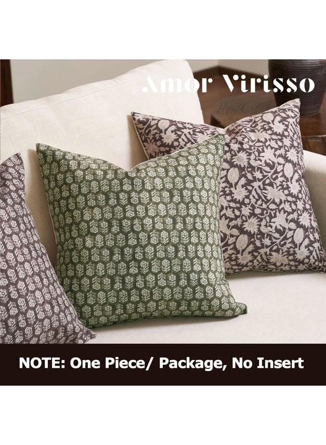 Amor Virisso 20x20 Pillow Covers Floral Pillow Covers Farmhouse Neutral Pillow Covers Decorative Pillows for Couch Accent Sofa Pillows 1PC, Olive Green - Image 4