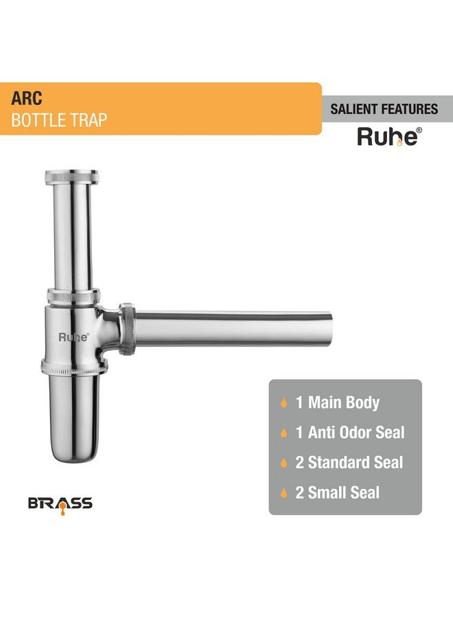 RUHE صمام زجاجة Ruhe® ARC | صمام زجاجة كامل من النحاس مع فلانج حائط وأنبوب بطول 12 بوصة | للحمام وأحواض الغسيل - Image 3