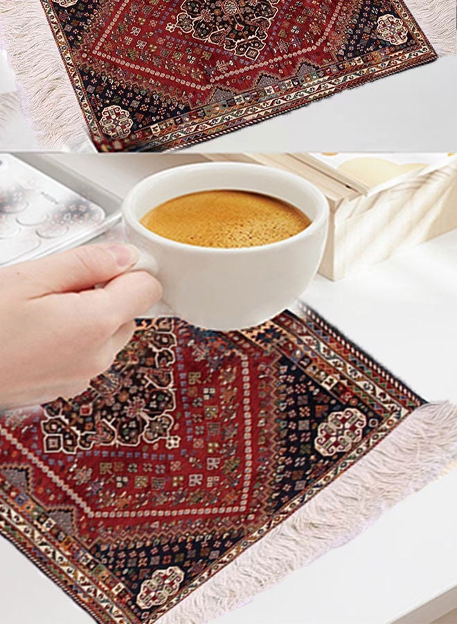Coffee Mat Coffee Cup Mat Coffee Mug MatTable Mat Mouse Pad Rubber Rectangle,Hide Stain Absorbent Drying Mat with Waterproof Rubber BackingMulti-Purpose Use – Oriental Rug Design-Table Mat, Mouse Pad - Image 5