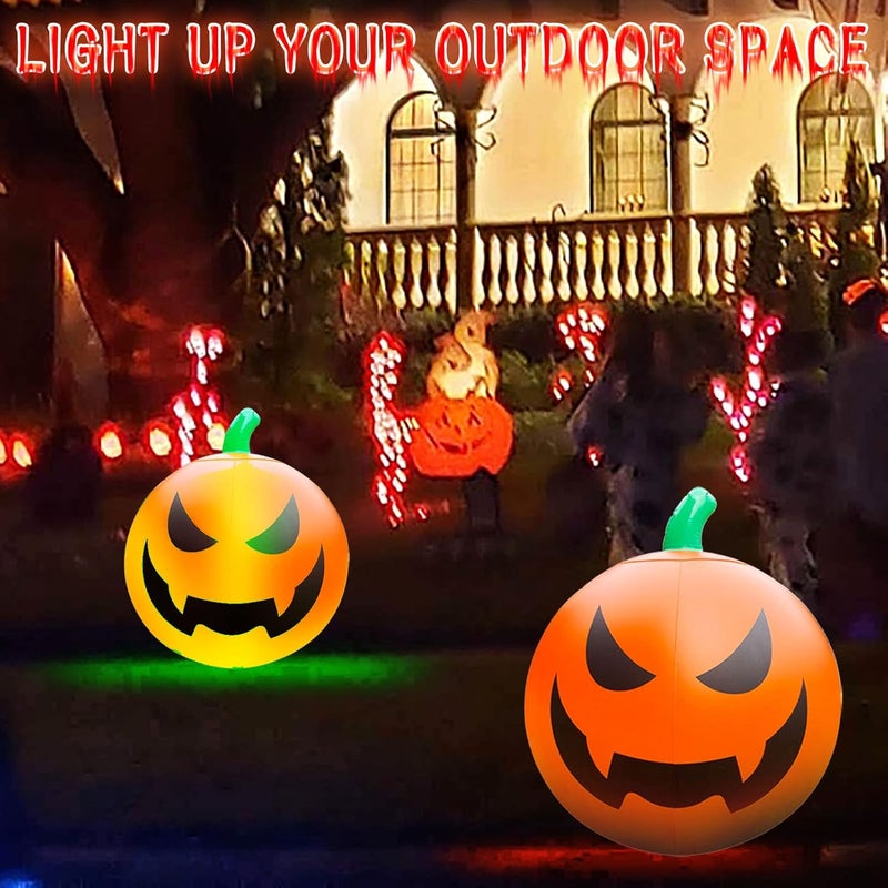 klarako Halloween Ball, Halloween Pumpkin, Halloween Inflatables, Exclusively for Halloween Decoration Remote Control Luminous Inflatable Lantern Ball Christmas Room Decor - Image 2