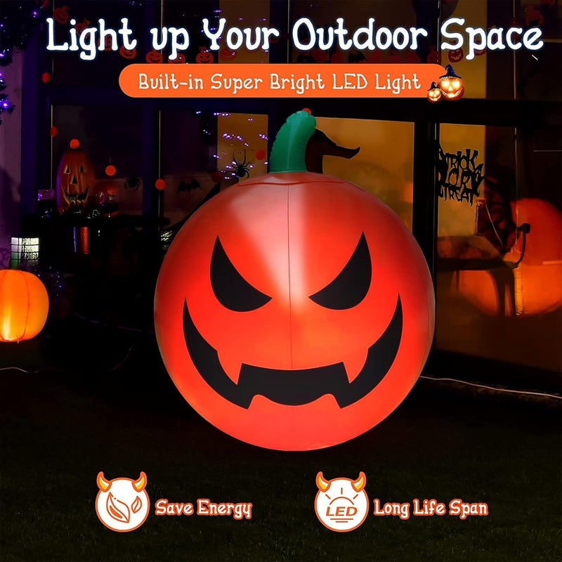 klarako Halloween Ball, Halloween Pumpkin, Halloween Inflatables, Exclusively for Halloween Decoration Remote Control Luminous Inflatable Lantern Ball Christmas Room Decor - Image 5
