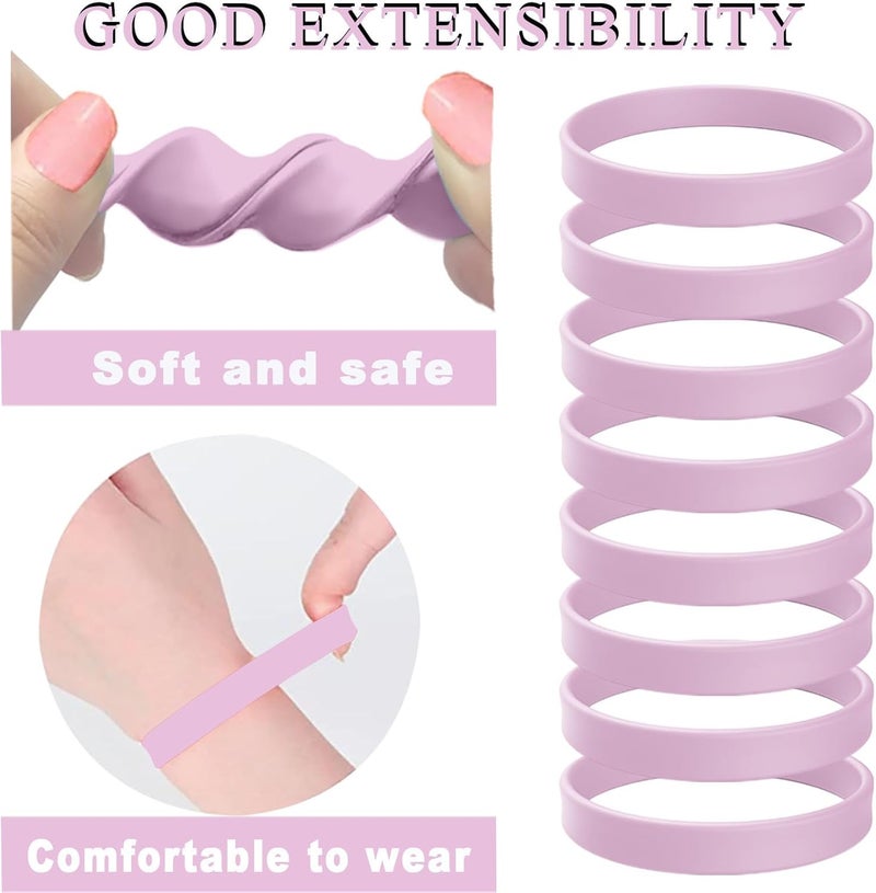 ZiKON 12 Pcs Solid Color Silicone Wristbands Blank Stretch Silicone Wristbands Colorful Rubber Bracelets for Women Men Gifts - Image 4