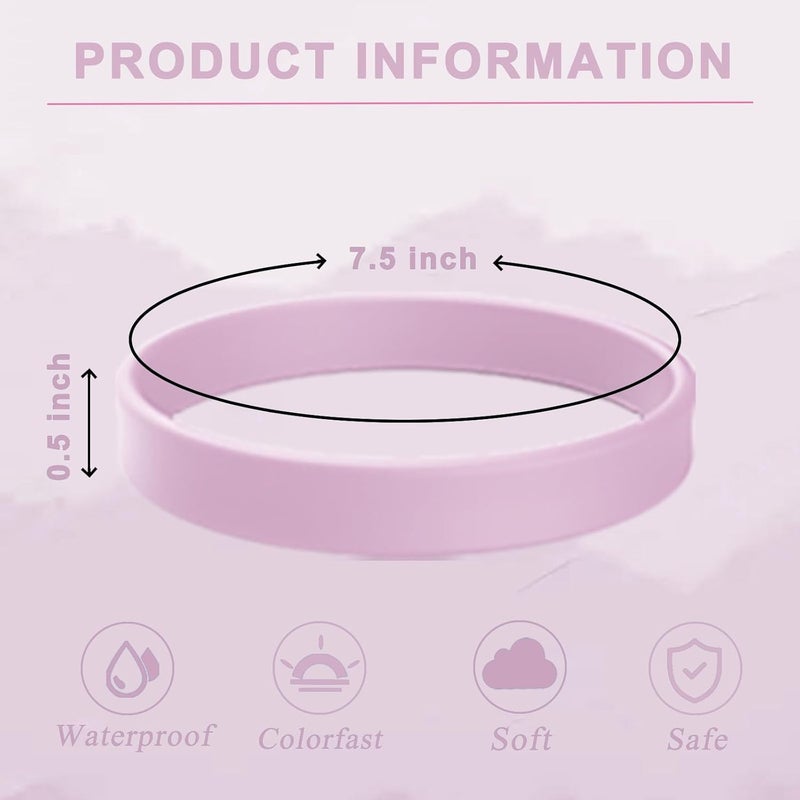 ZiKON 12 Pcs Solid Color Silicone Wristbands Blank Stretch Silicone Wristbands Colorful Rubber Bracelets for Women Men Gifts - Image 2