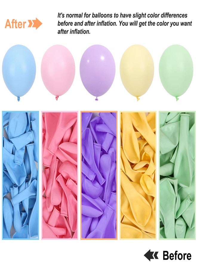 RUBFAC 129pcs Pastel Balloons Different Sizes 18 12 10 5 Inch, Macaron Rainbow Latex Balloon Arch Kit for Baby Shower Birthday Party Gender Reveal Garland Decoration - Image 4
