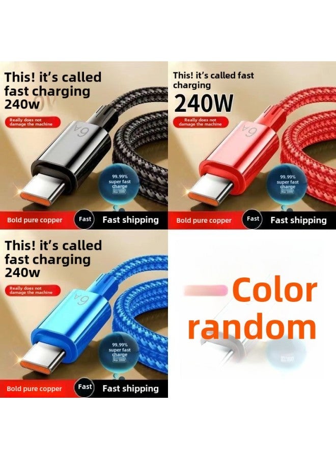 300W Braided Flash Charging Typec Data Cable For Huawei VIVO Millet Glory OPPO Mobile Phone Charging Line 10A-Color:10-core Optical Fiber Flash Charging*double Braid  Typec- 1.0m : Add 168 Copper*charging Faster And More Protective Machine  - Image 1