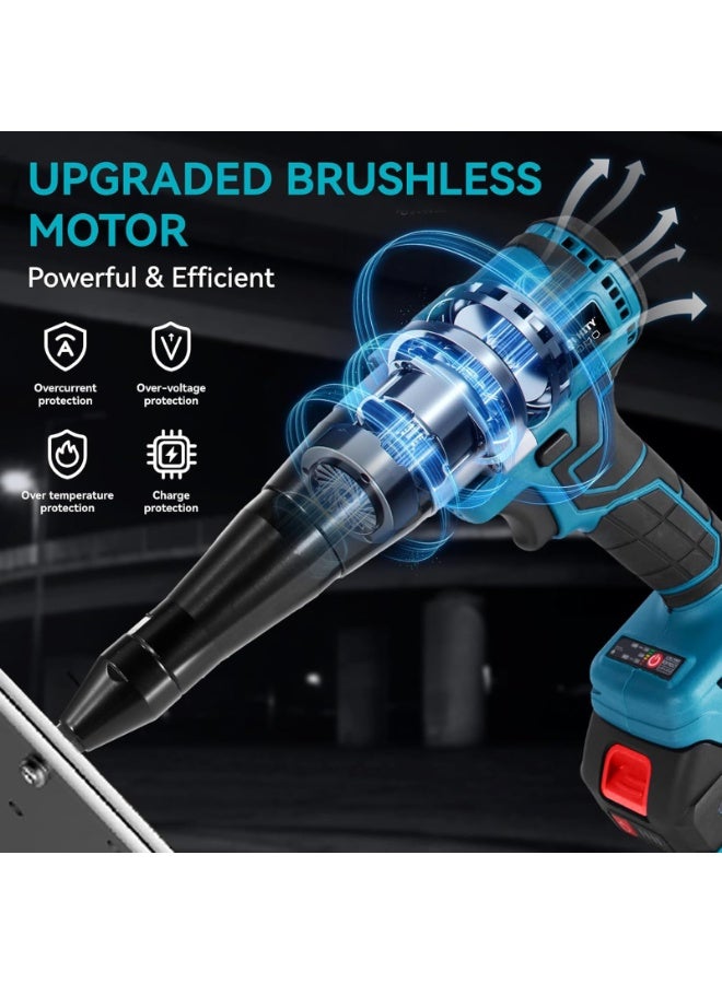 ZLH HITY Cordless Rivet Gun, Brushless Riveting Gun with 20,000N Torque, 20mm Stroke, Electric Rivet Gun with 2x4.0Ah Battery, Electric Drill Riveting Tool for Steel/Aluminium Rivets 2.4-5.0mm - Image 3