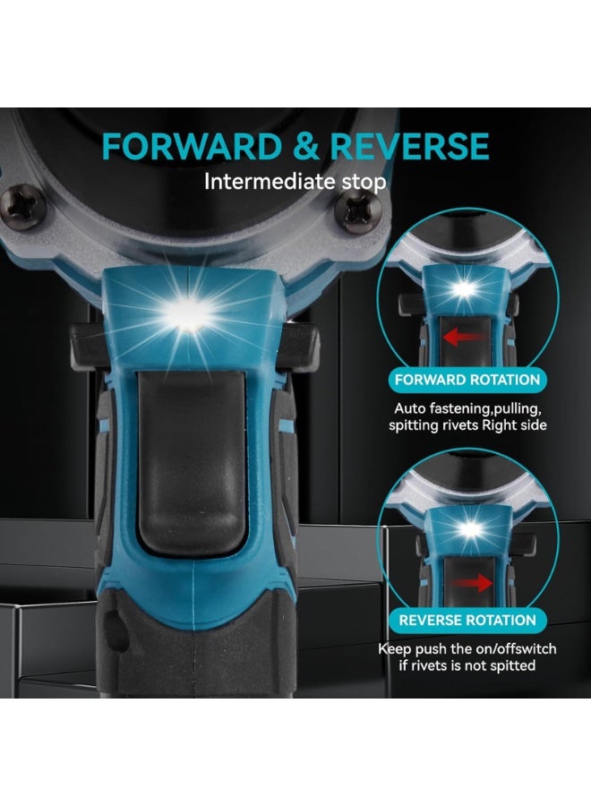 ZLH HITY Cordless Rivet Gun, Brushless Riveting Gun with 20,000N Torque, 20mm Stroke, Electric Rivet Gun with 2x4.0Ah Battery, Electric Drill Riveting Tool for Steel/Aluminium Rivets 2.4-5.0mm - Image 4