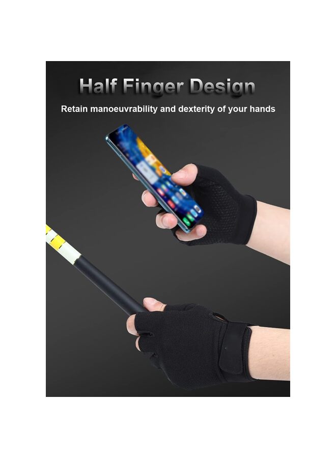 LAMAY Fingerless Fishing, Kayaking, Cycling & More Sports Gloves, Men & Women (Size: BLUE-M) - Image 3