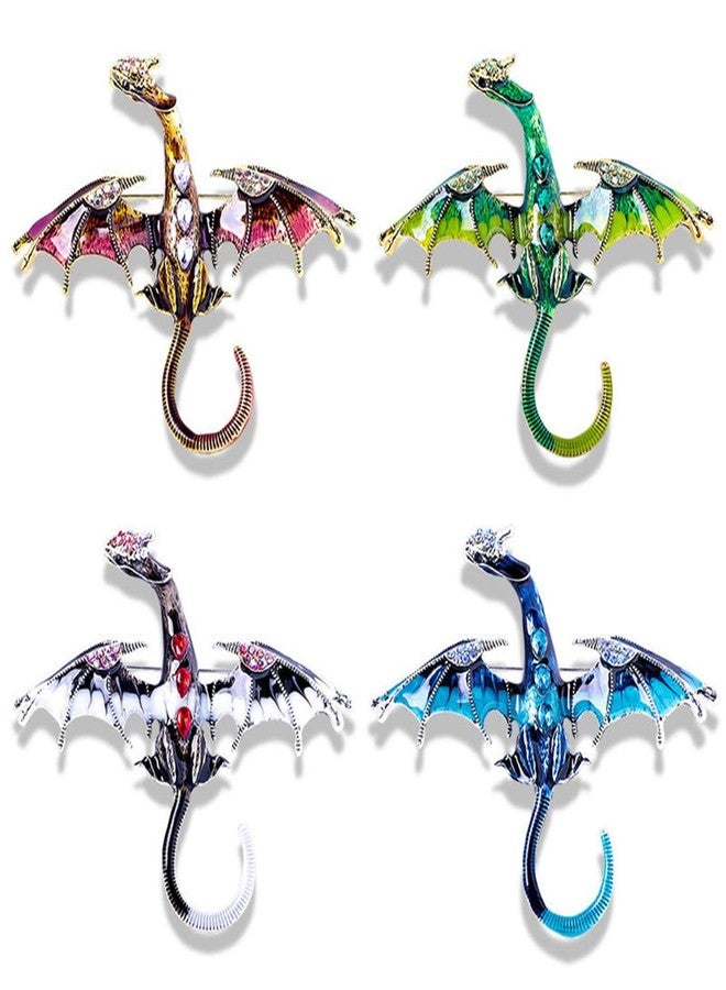 MIFYNN Enamel Dragon Brooch Vintage Punk Dragon Animal Brooch Domineering Flying Dragon Brooch Personality Clothing Hat Bag Accessories for Men and Women (Blue) - Image 4