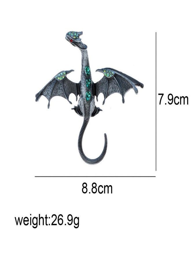 MIFYNN Enamel Dragon Brooch Vintage Punk Dragon Animal Brooch Domineering Flying Dragon Brooch Personality Clothing Hat Bag Accessories for Men and Women (Blue) - Image 5