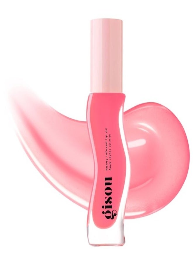 Gisou GISOU Honey Infused Lip Oil Raspberry Swirl | Hydrating Sheer Hot Coral Gloss - 8ml  - Image 1