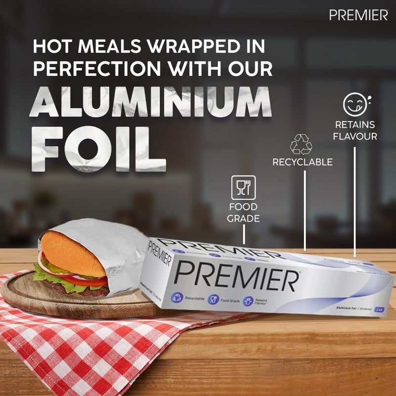 Premier Aluminum Foil -1KG Long (Pack of 1) Durable & Versatile Kitchen Foil for Cooking, Baking, Grilling, and Food Storage | Perfect for Wrapping, Covering, and Insulating Dishes and Leftovers - Image 5