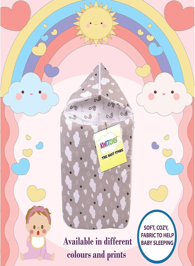 Kwitchy حقيبة حمل قطنية للأطفال حديثي الولادة من كويتشي، مناسبة للسفر، قابلة للطي (من 0 إلى 12 شهرًا)، لون رمادي - Image 2