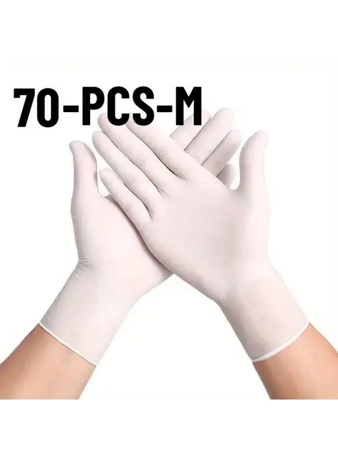 70pcs M Size Disposable Nitrile Gloves Latex Free Powder Free Reusable Kitchen Cleaning - Image 1