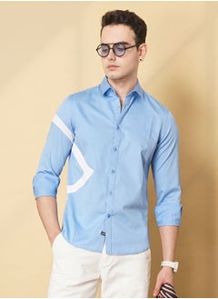 The Indian Garage Co Men Regular Fit Colourblocked Full Sleeves Spread Collar Casual Shirt  - Image 1