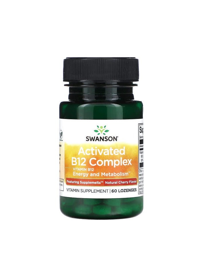 SWANSON Activated B12 Complex, Natural Cherry, 60 Lozenges